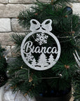 Glob personalizat cu fulgi și brazi