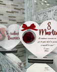 Placheta cu trandafir criogenat si mesaj personalizat